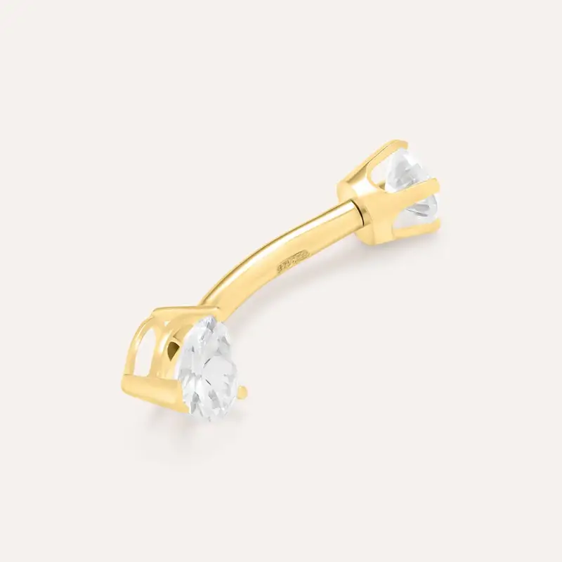 Piercing Ombelico Punto Luce Bon Ton Oro Giallo Cubic Zirconia