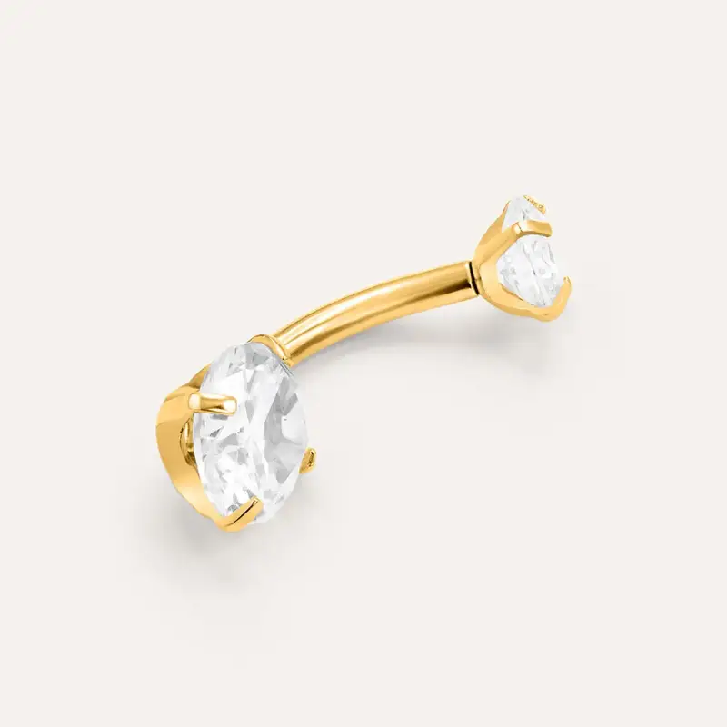 Piercing Ombelico Punto Luce Radiance Titanio Giallo Cubic Zirconia