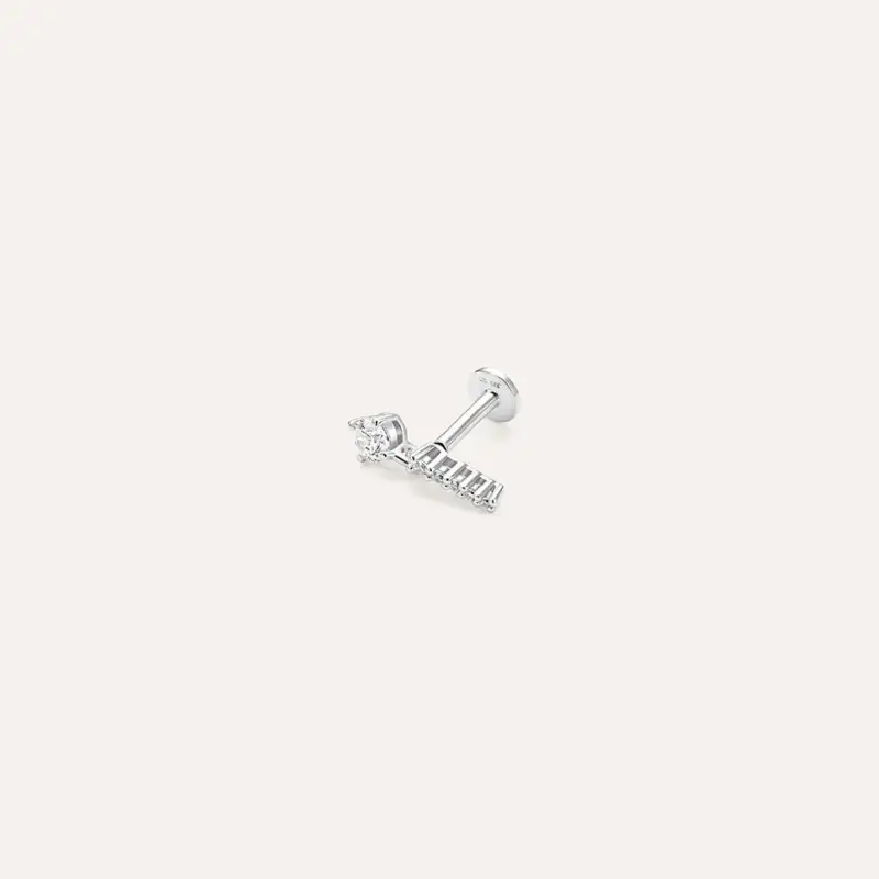 Piercing Orecchio Bon Ton Oro Bianco Cubic Zirconia