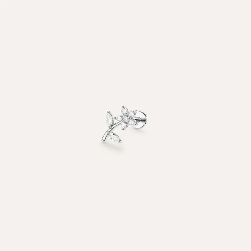 Piercing Orecchio Moonlight Titanio Bianco Cubic Zirconia