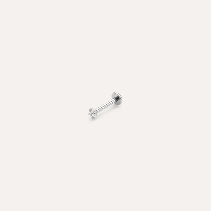 Piercing Orecchio Punto Luce Moonlight Titanio Bianco Cubic Zirconia
