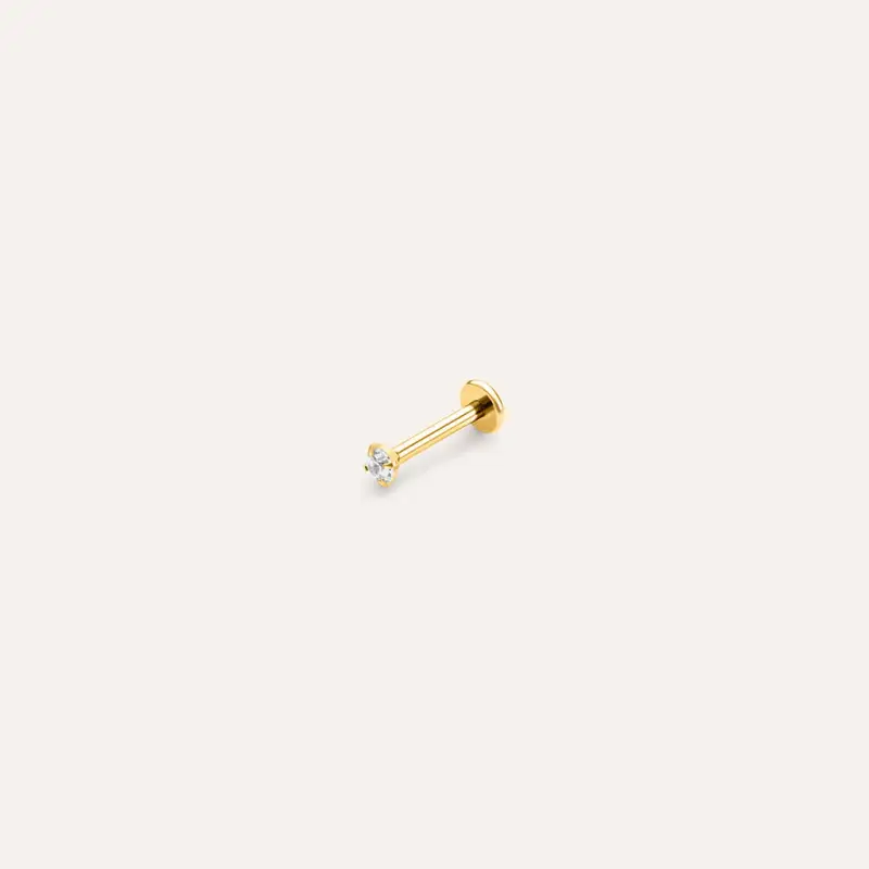 Piercing Orecchio Punto Luce Radiance Titanio Giallo Cubic Zirconia