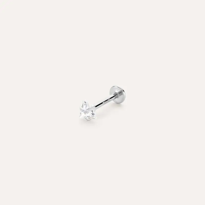 Piercing Orecchio Tragus Helix Conch Moonlight Acciaio Cristallo