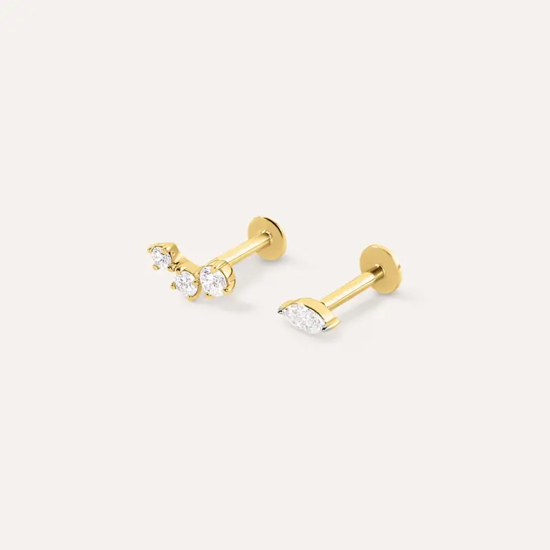 Piercing Orecchio Trilogy Diamade Glam Oro Giallo Diamante Lab-Grown miniatura 2