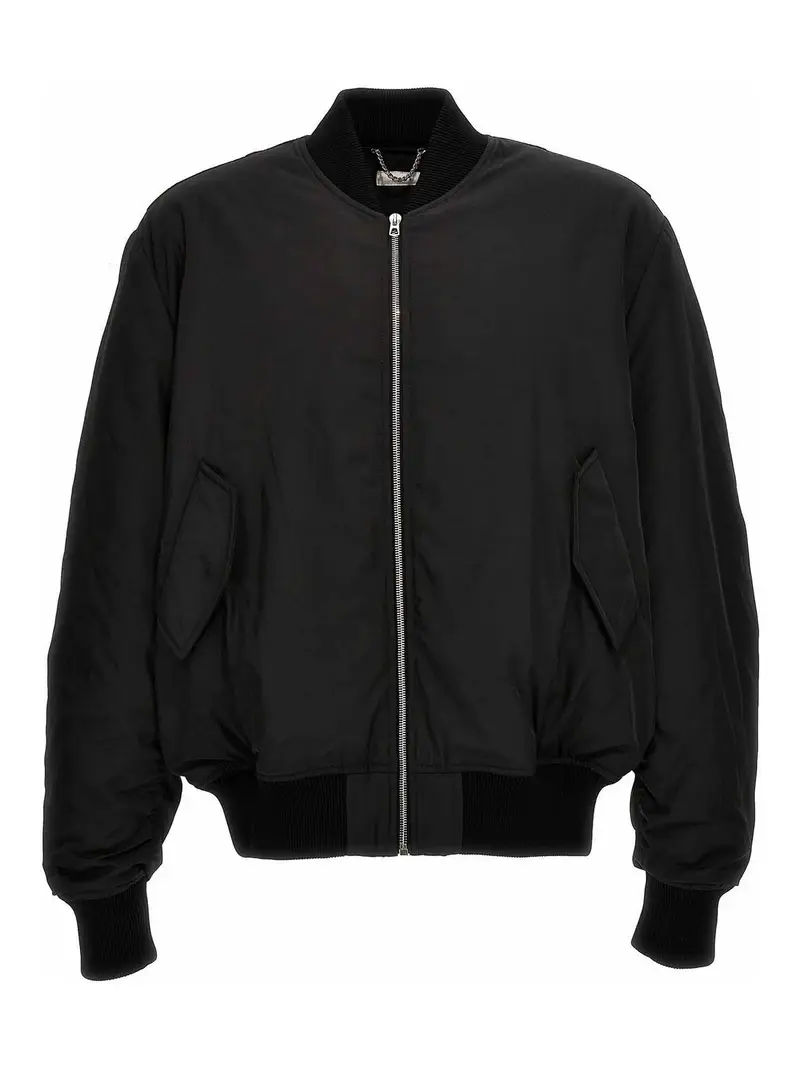 Bomber in nylon Nero