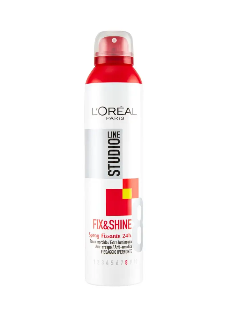 L'oréal Paris Spray Per Capelli Studio Line Fix&shine, Fissaggio Iper Forte, 250ml., Donna, Bianco