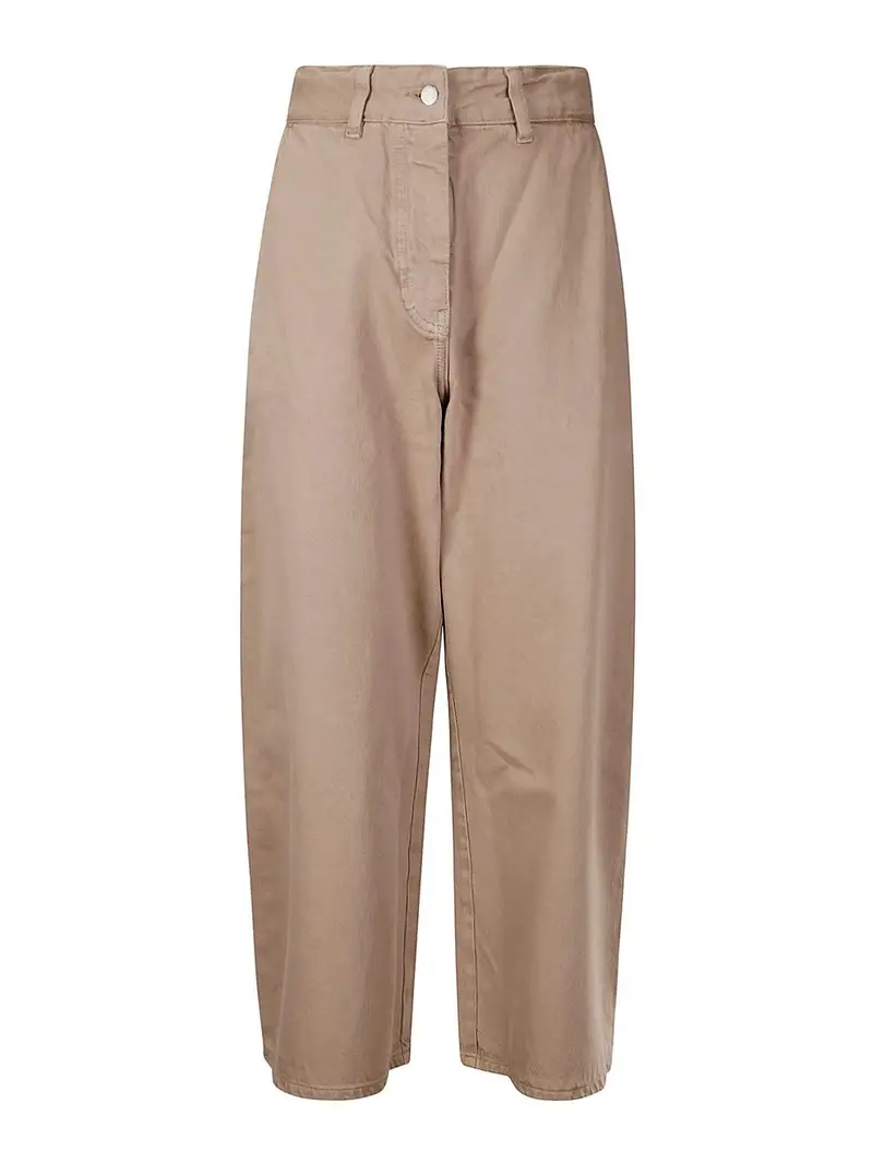 Denim pantaloni larghi Beige