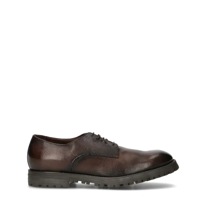 Stringata uomo marrone in pelle Vario