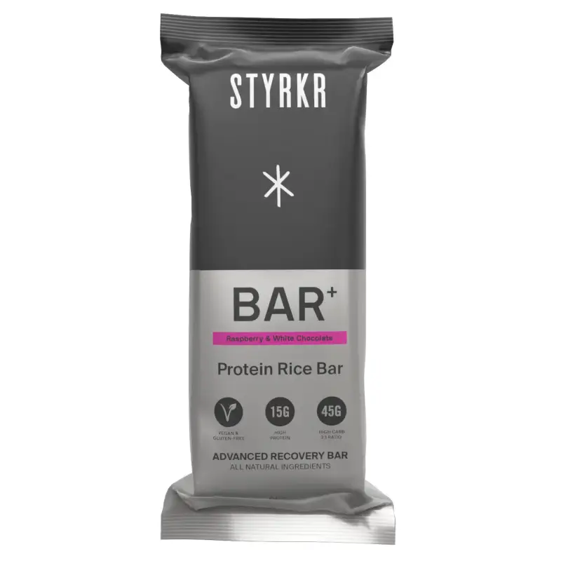 Integratore alimentare Lampone, Cioccolato Bianco Styrkr BAR+ (x12)