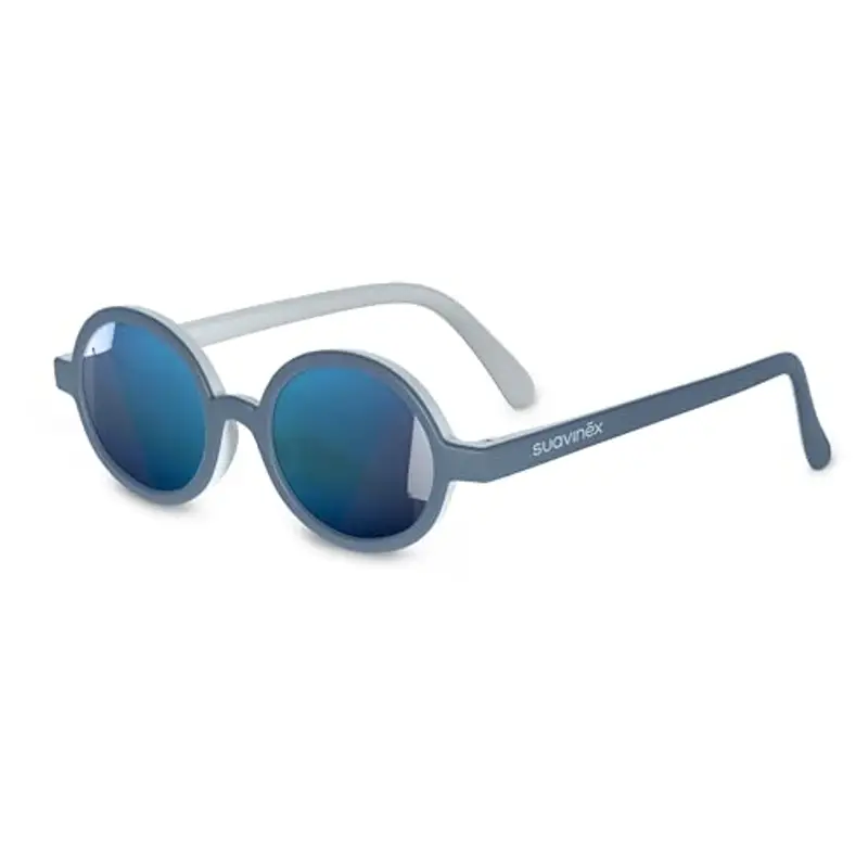 Suavinex Occhiali 2024 Sunglasses, Azzurro-Forma Rotonda, 12-24 Mesi Unisex Baby