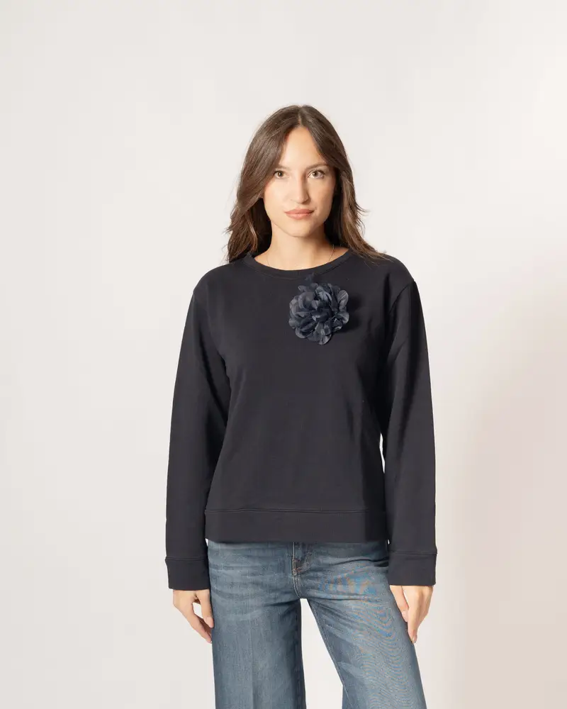 Felpa Fiore Blu