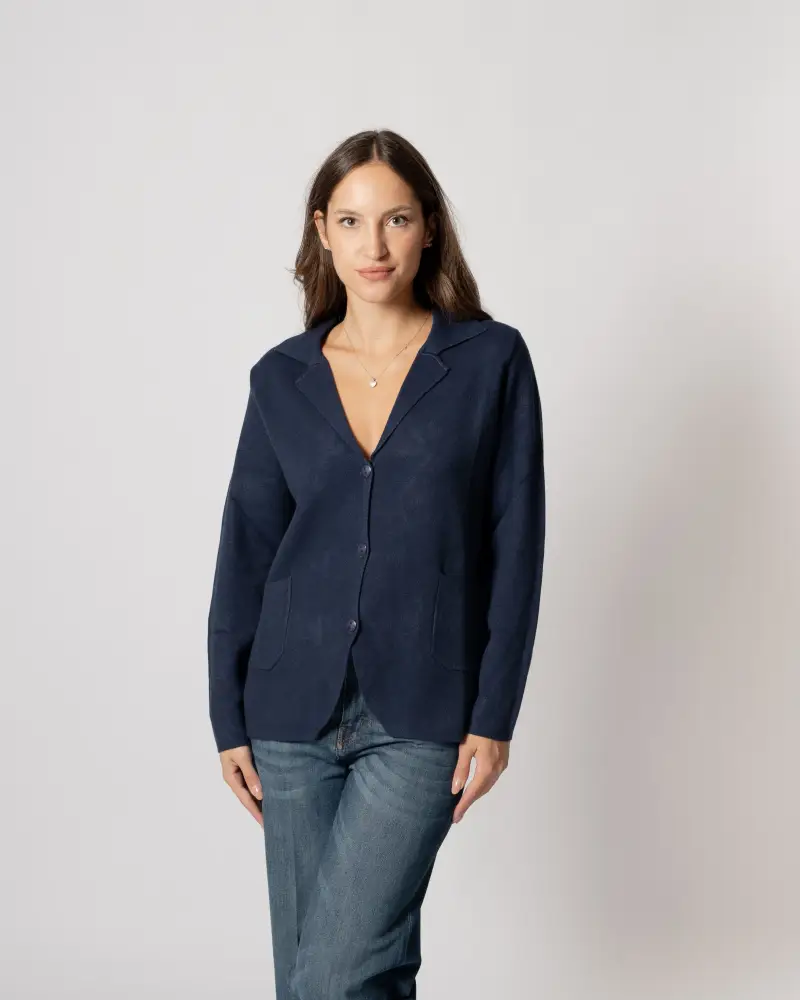 Giacca tre bottoni blu