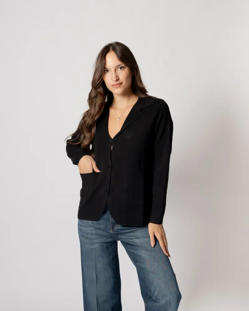 Giacca tre bottoni nera Nero