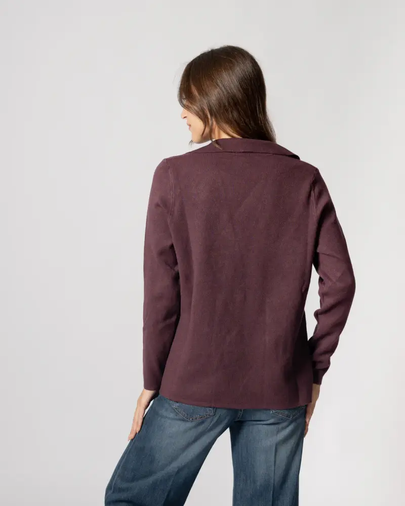 Giacca tre bottoni prugna Melanzana miniatura 3