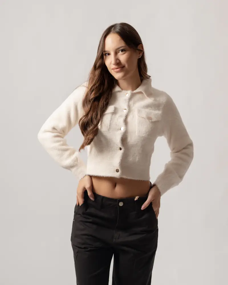 Giubbotto eco fur bianco miniatura 2