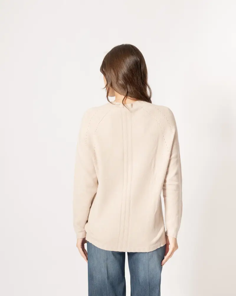 Maglia collo cratere beige Burro
