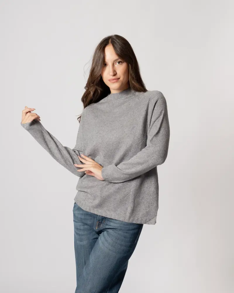Maglia collo cratere grigio