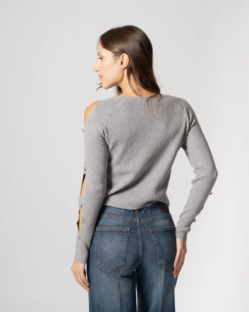 Maglia con aperture grigio