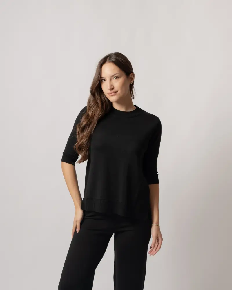 Maglia trequarti nera Nero