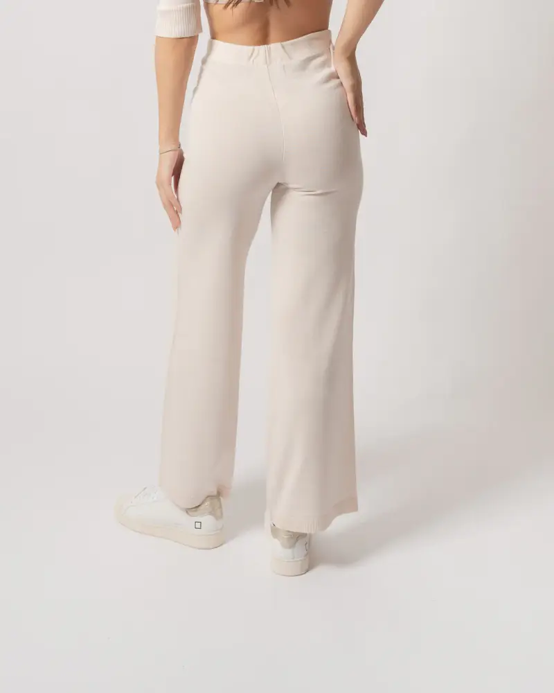 Pantalone lana panna miniatura 3