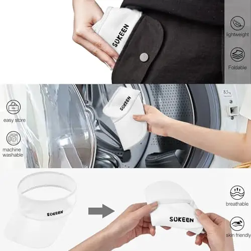 Sukeen Cappellino parasole da donna ad asciugatura rapida, per bambini, protezione dai raggi UV, visiera parasole per miniatura 3