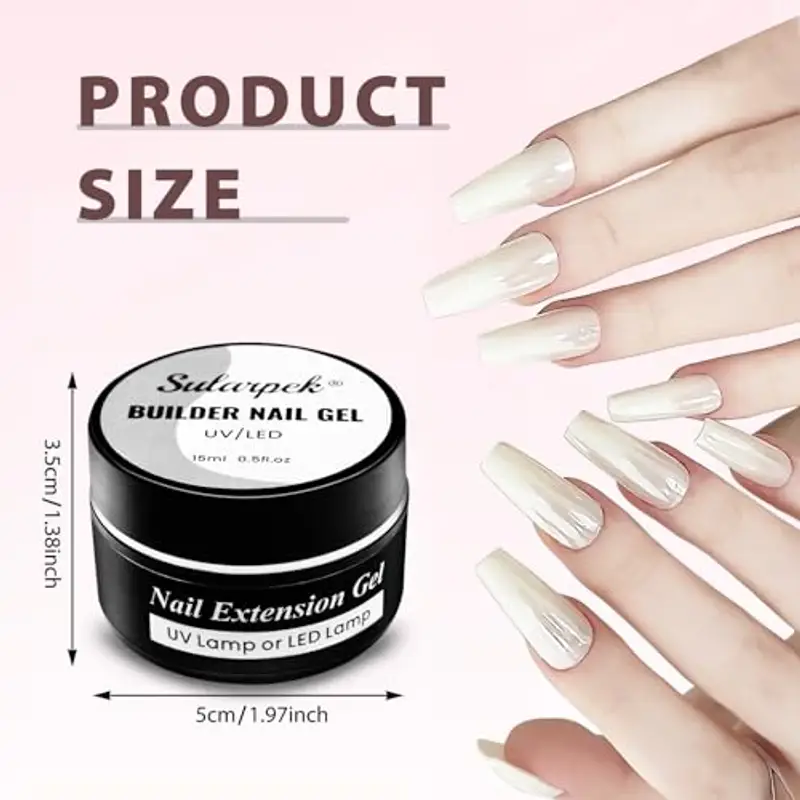 Sularpek 15 ML Gel Unghie, Gel Costruttore, Gel Ricostruzione Unghie, Esente da HEMA e TPO Naturale Gel Monofasico, Gel miniatura 2