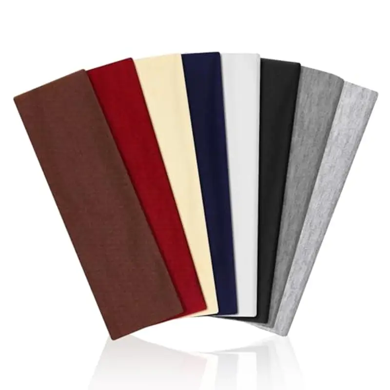 Sularpek 8 Pezzi Fascia Capelli, Fascia Capelli Donna Sport, Elastica per Capelli, Antiscivolo Headband Unisex, Fasce