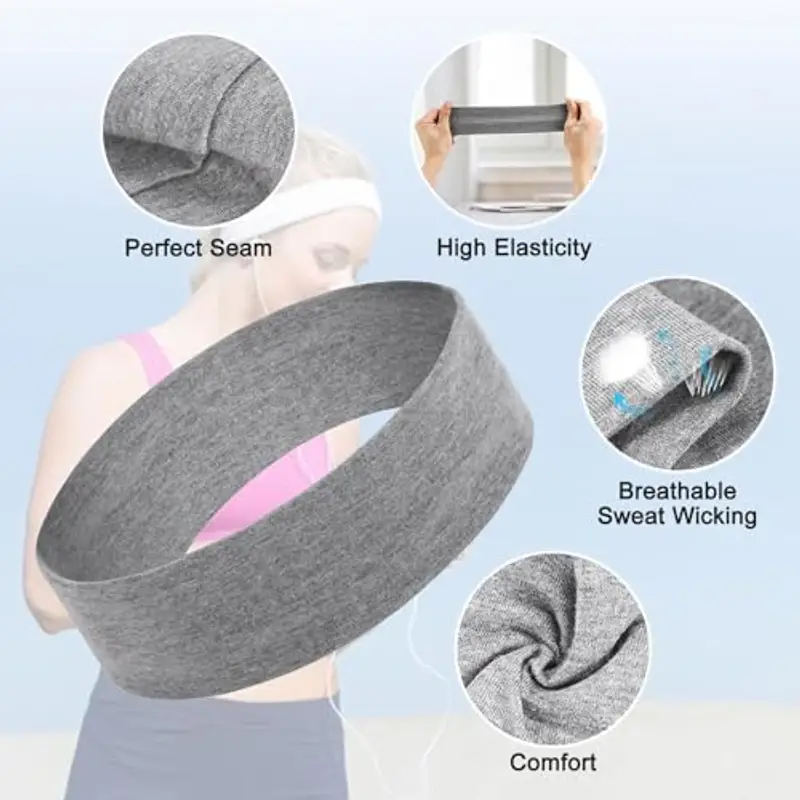 Sularpek 8 Pezzi Fascia Capelli, Fascia Capelli Donna Sport, Elastica per Capelli, Antiscivolo Headband Unisex, Fasce miniatura 3