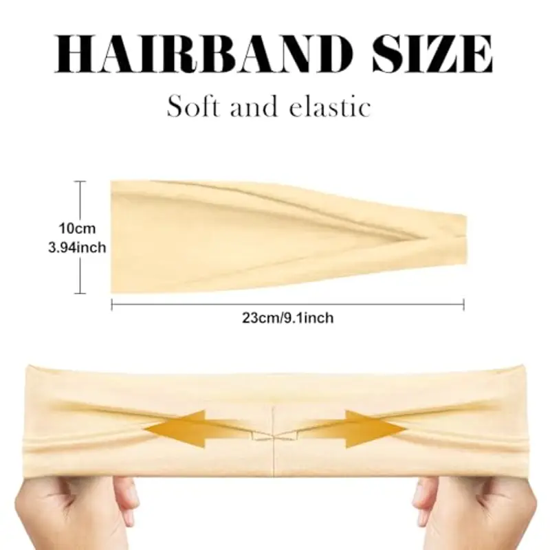 Sularpek 8 Pezzi Fascia per Capelli Donna, Elastica Fascia Capelli Donna, Fascia per Capelli Antiscivolo Sciarpe Largo Elastico Morbido Accessori Sportiva Yoga Bandana Donna Multicolore miniatura 2