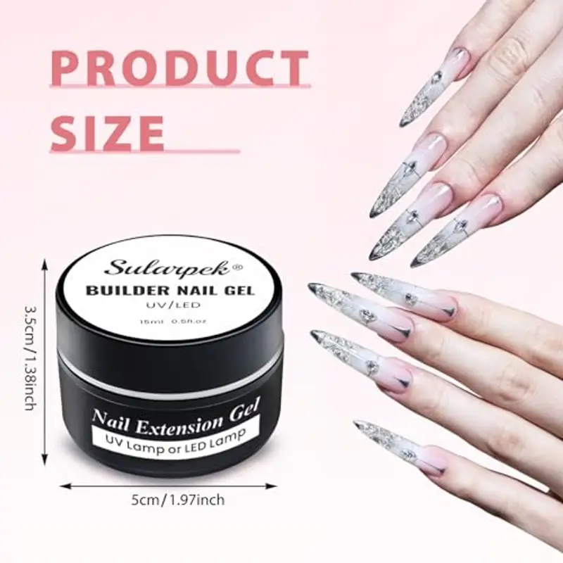 Sularpek Gel Construction Ongle UV, 15 ML Ongle Gel, Gel de Construction Sans HEMA ni TPO, Builder Gel pour miniatura 2