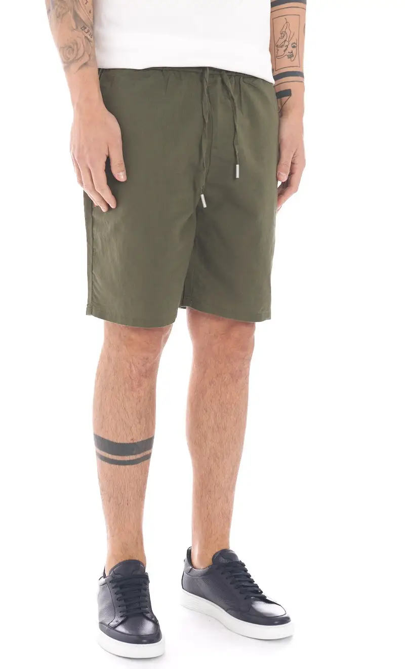 Bermuda sun 68 in lino, colore verde