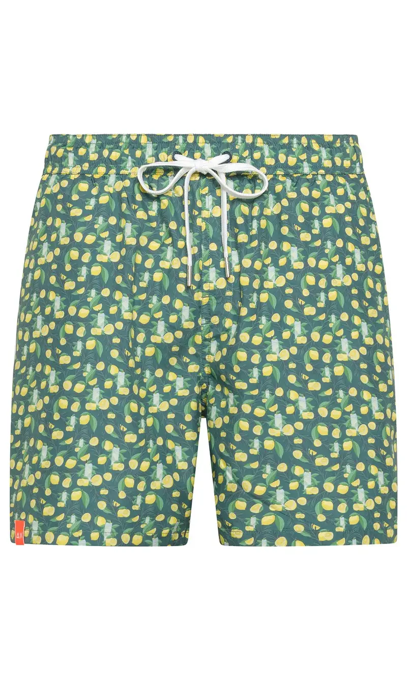 Costume sun 68 con limoni, colore verde