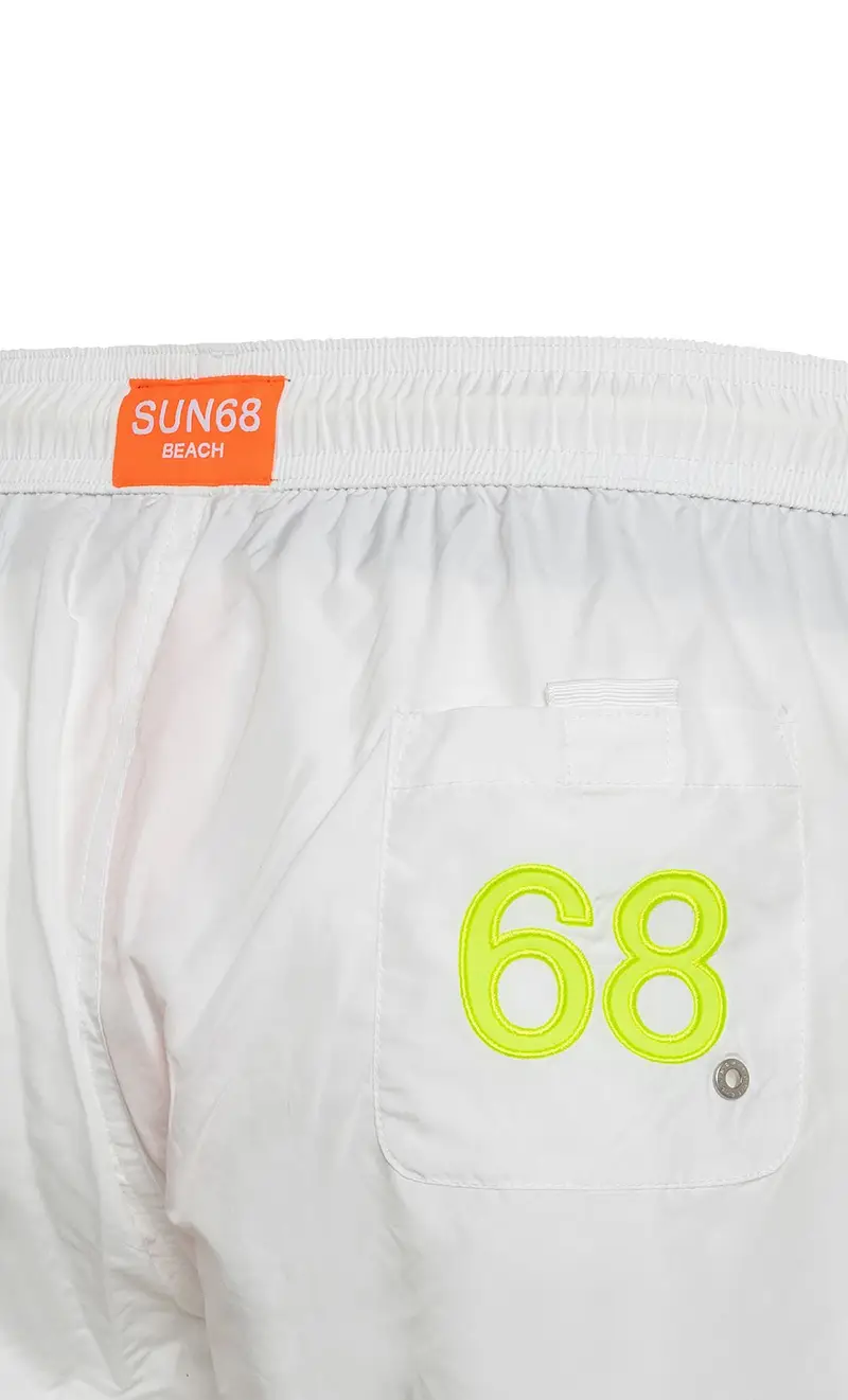 Costume sun 68 con logo fluo, colore bianco miniatura 2