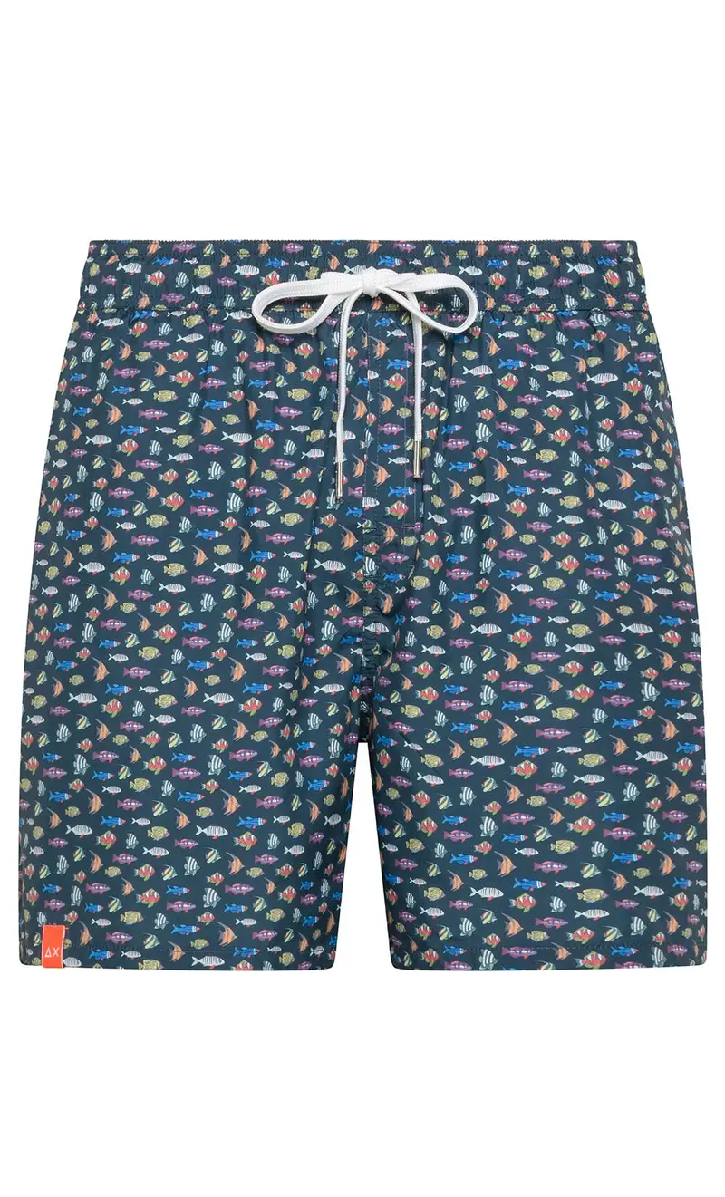 Costume sun 68 con pesci, colore blu