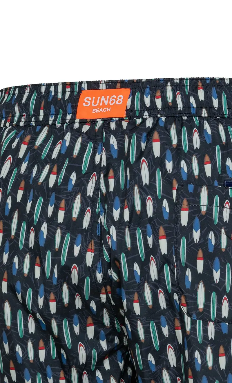 Costume sun 68 con tavole da surf nero, colore nero miniatura 2