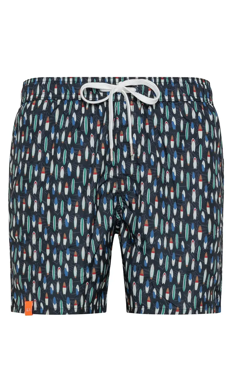 Costume sun 68 con tavole da surf nero, colore nero