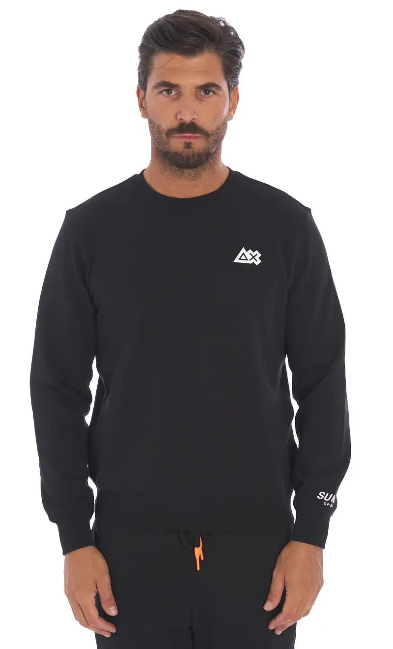 Felpa sun 68 sport girocollo nera, colore nero