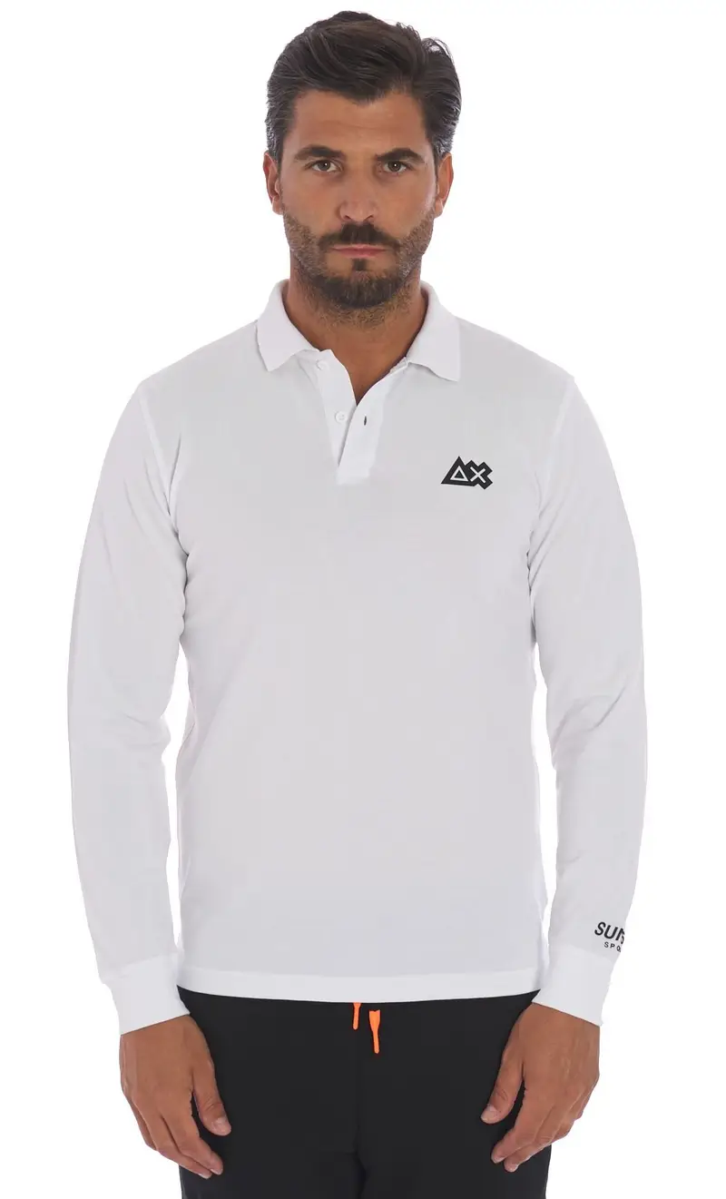 Polo sun 68 sport manica lunga, colore bianco