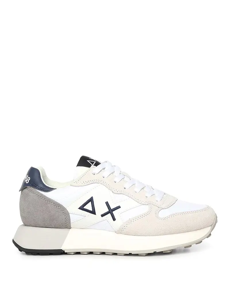 Sneaker Tom In Nylon E Pelle Scamosciata Bianco