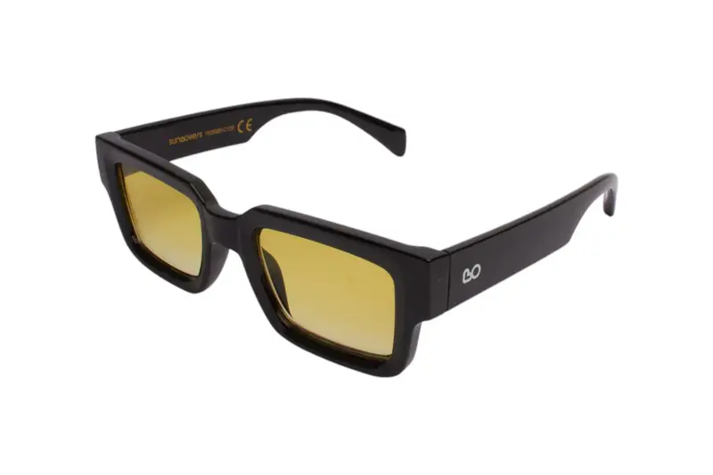 SUN LOVERS Unisex SLS139 Nero/Giallo sfumato Occhiali da sole Policarbonato Nero Giallo Squadrata Normale Sfumato