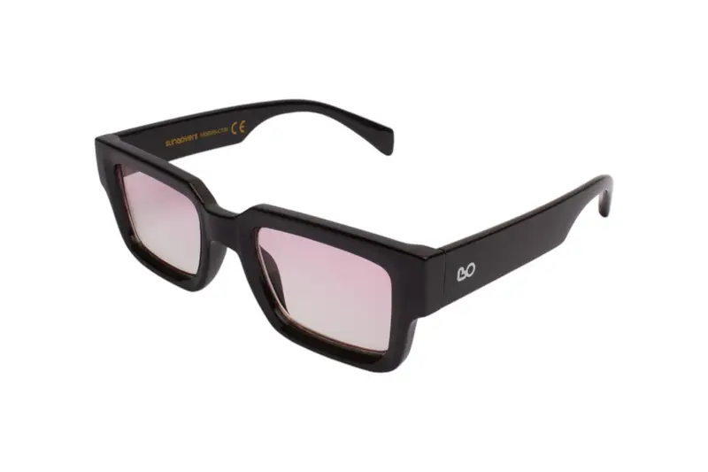 SUN LOVERS Unisex SLS139 Nero/Rosa sfumato Occhiali da sole Policarbonato Nero Rosa Squadrata Normale Sfumato