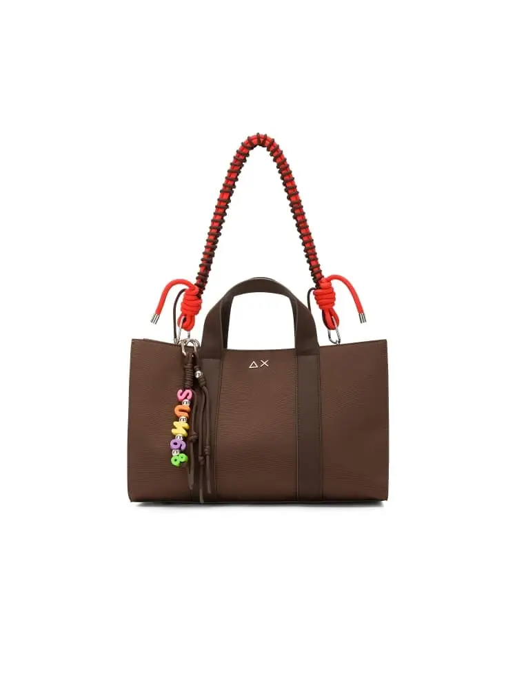 borsa donna media everyday in nylon marrone