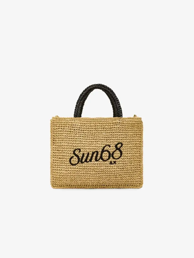 borsa rafia donna logo sul davanti