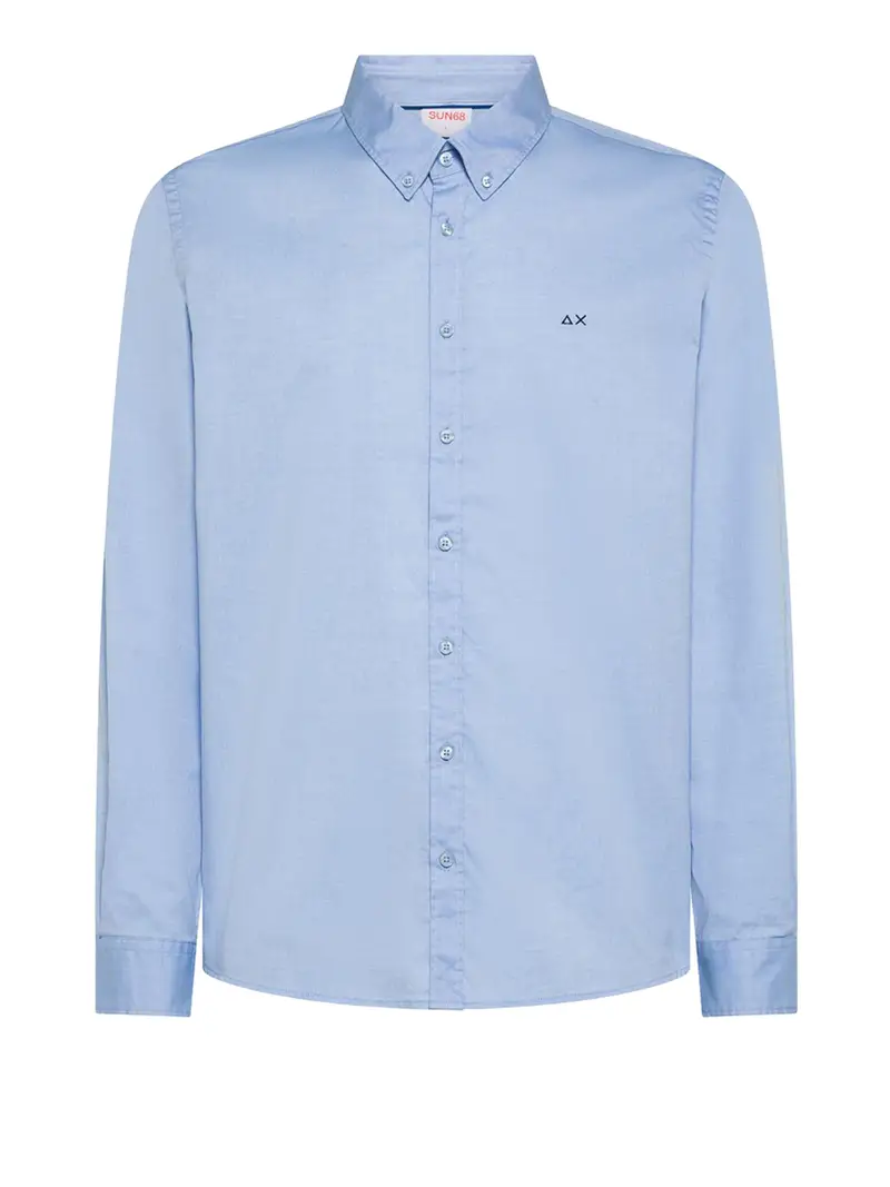 camicia classica sun68 da uomo - celeste