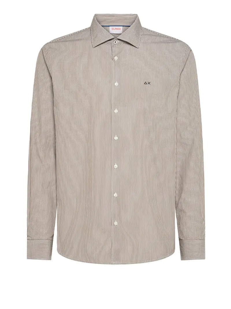 camicia classica sun68 da uomo - marrone