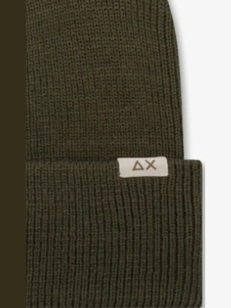 cappello verde militare uomo in misto lana mini logo miniatura 2