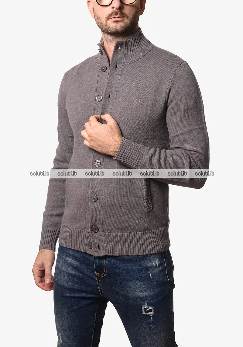 SUN68 Cardigan Uomo Grigio 4114410