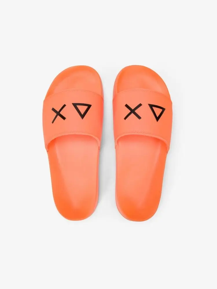 ciabatte arancione uomo logo sul davanti