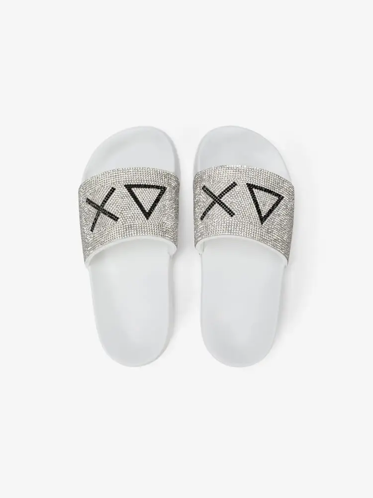 ciabatte bianche ragazza con strass