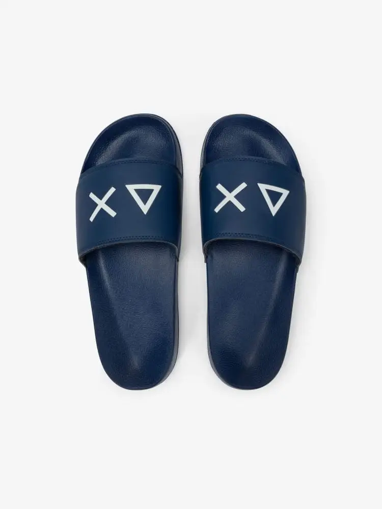 ciabatte blu navy uomo maxi logo